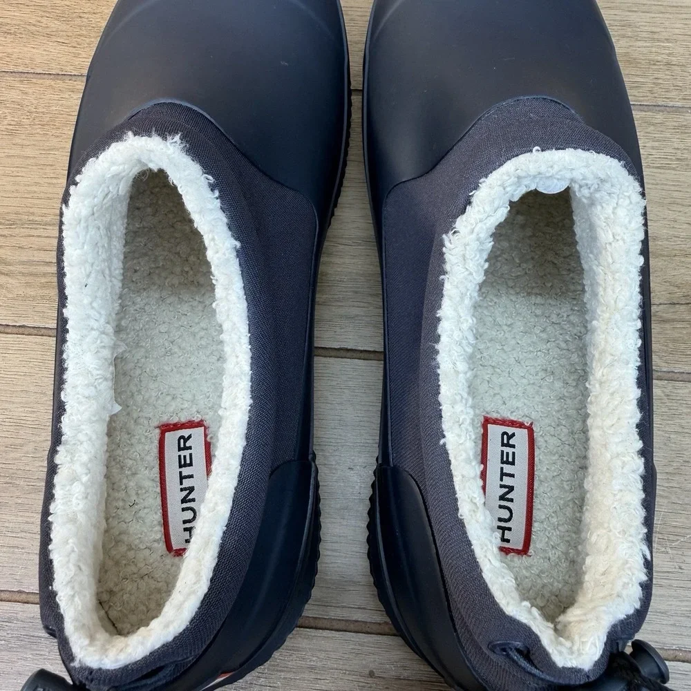 Hunter Insulated Sherpa Shoe Mens 11 Womens 12 Low Top Slip On Blue Waterproof